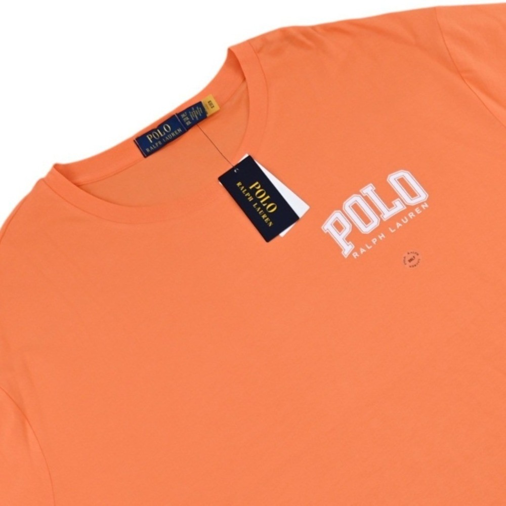 NWT 100% Cotton Polo Ralph Lauren 3XLT Orange Collegiate Graphic Tee Big Tall